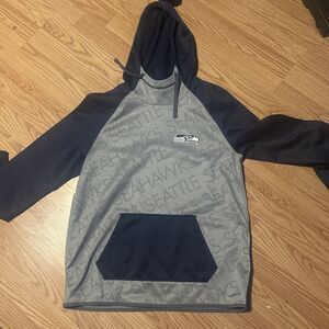 Nike Seattle Seahawks Therms Fit NFL Team Pullover Hoodie Sweatshirt Mens M Blue